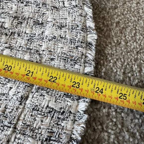 EXPRESS NEUTRAL PRINT PADDED SHOULDER TWEED BLAZER SZ L - Picture 9 of 11